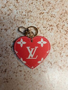 Red Monogram Keychain